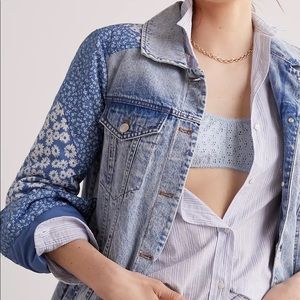 Anthropologie Avec Les Filles Patchwork Denim Jacket